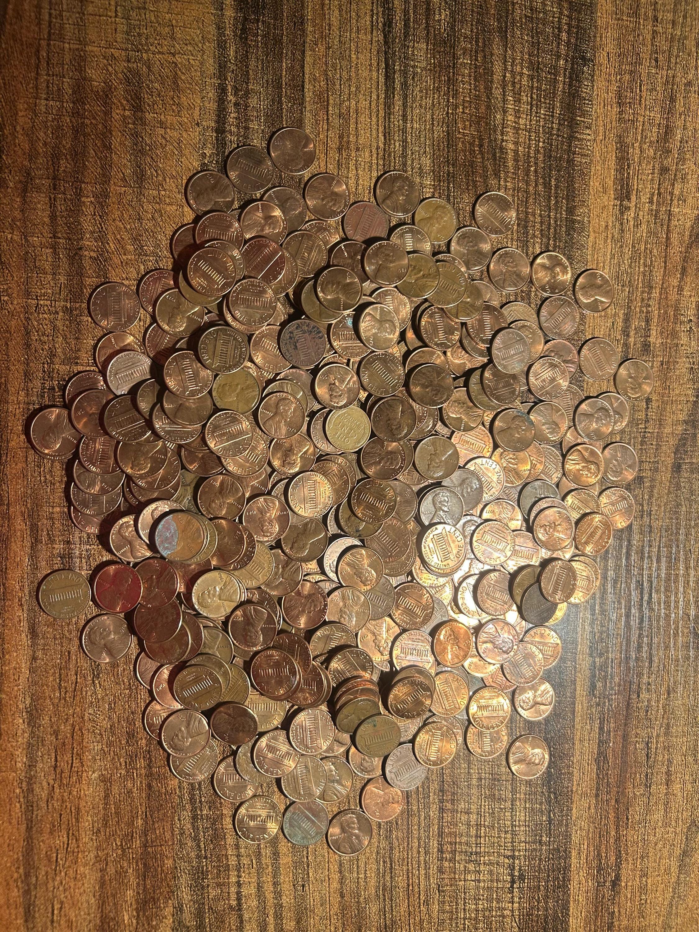5,000 (35 lbs) Pre 1982 95 percent Pure Lincoln Memorial Pennies! Wheat, Uncirculated, Canadian, & Foreign Possible!!
