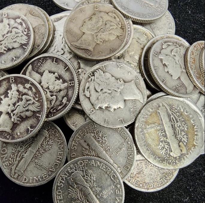 1 Silver Mercury Dime -- 90% Silver Coins -- GREAT DEAL! -- SHIPS FAST
