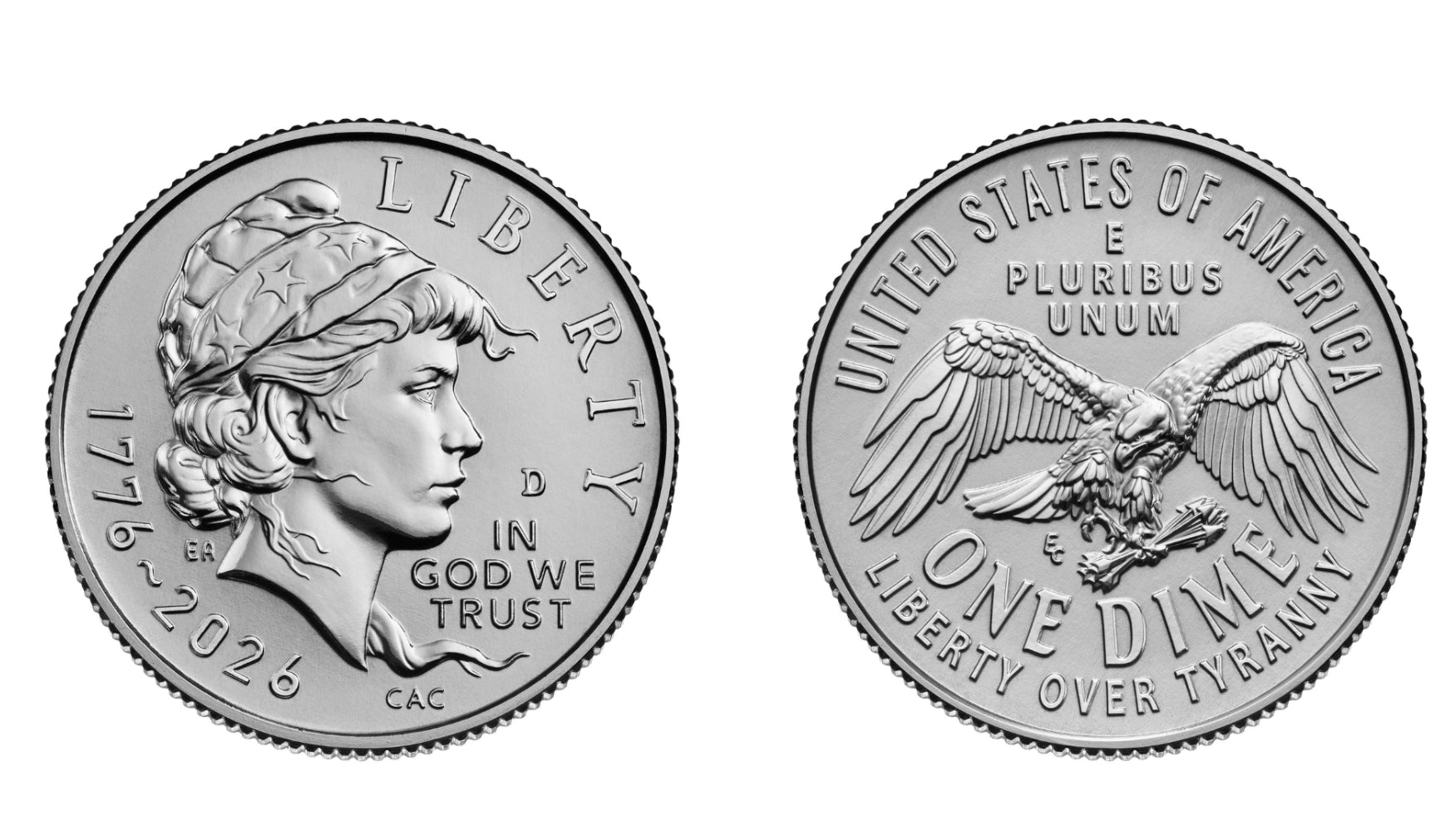 2026 P & D Dime Set, Uncirculated, Bu, In Plastic Flip