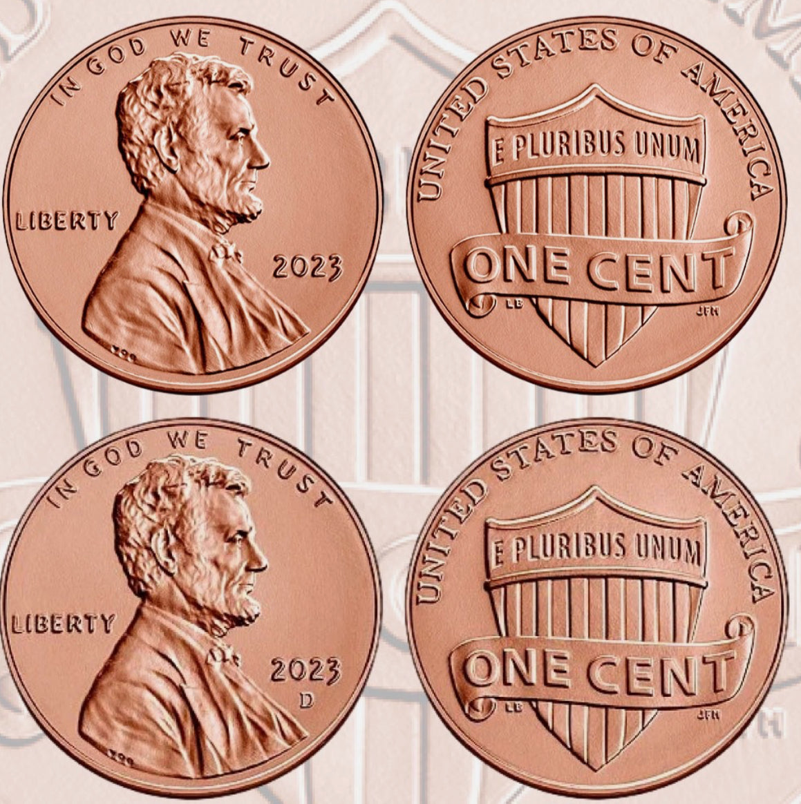 2023 P & D Penny Set, 2 Coins, Uncurculated BU!!!