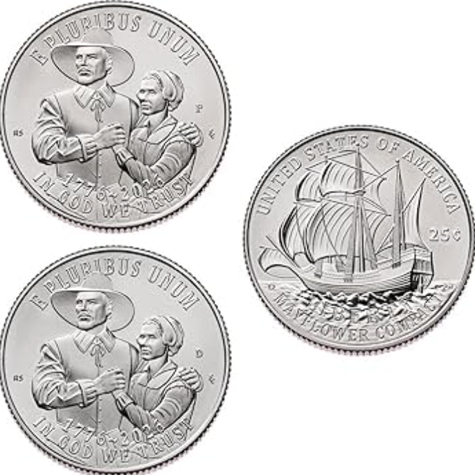 2026 P & D Mayflower Compact Quarter Set, Uncirculated, BU, In protective plastic flip