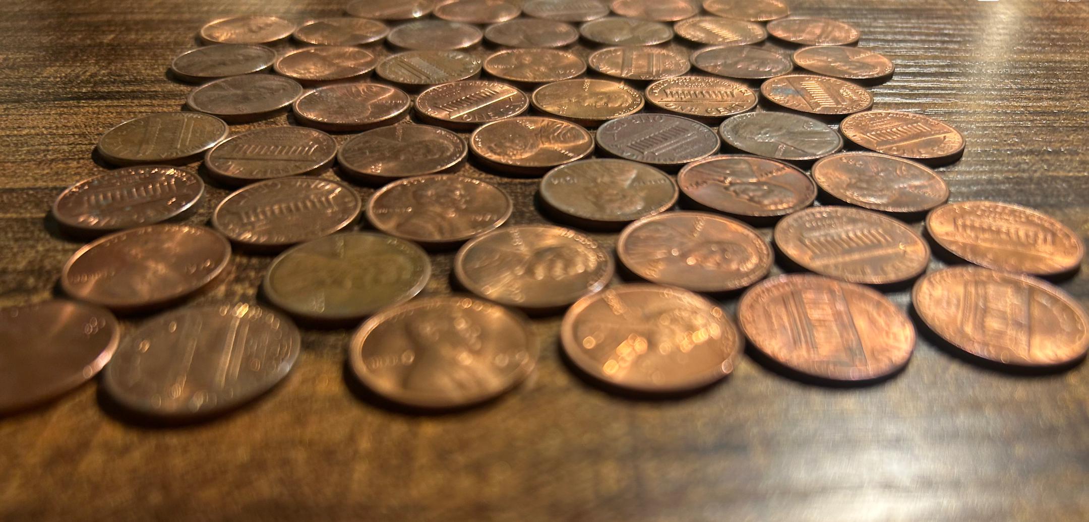5,000 (35 lbs) Pre 1982 95 percent Pure Lincoln Memorial Pennies! Wheat, Uncirculated, Canadian, & Foreign Possible!!